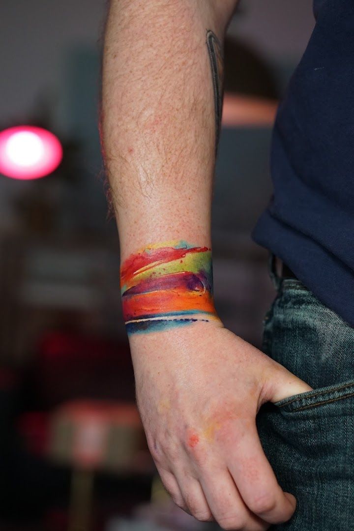 a man with a japanische tattoos in leipzig on his arm, kreisfreie stadt heilbronn, germany