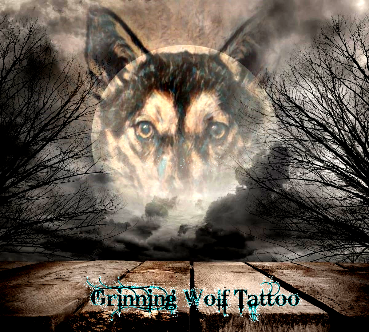 Grinning Wolf Tattoo