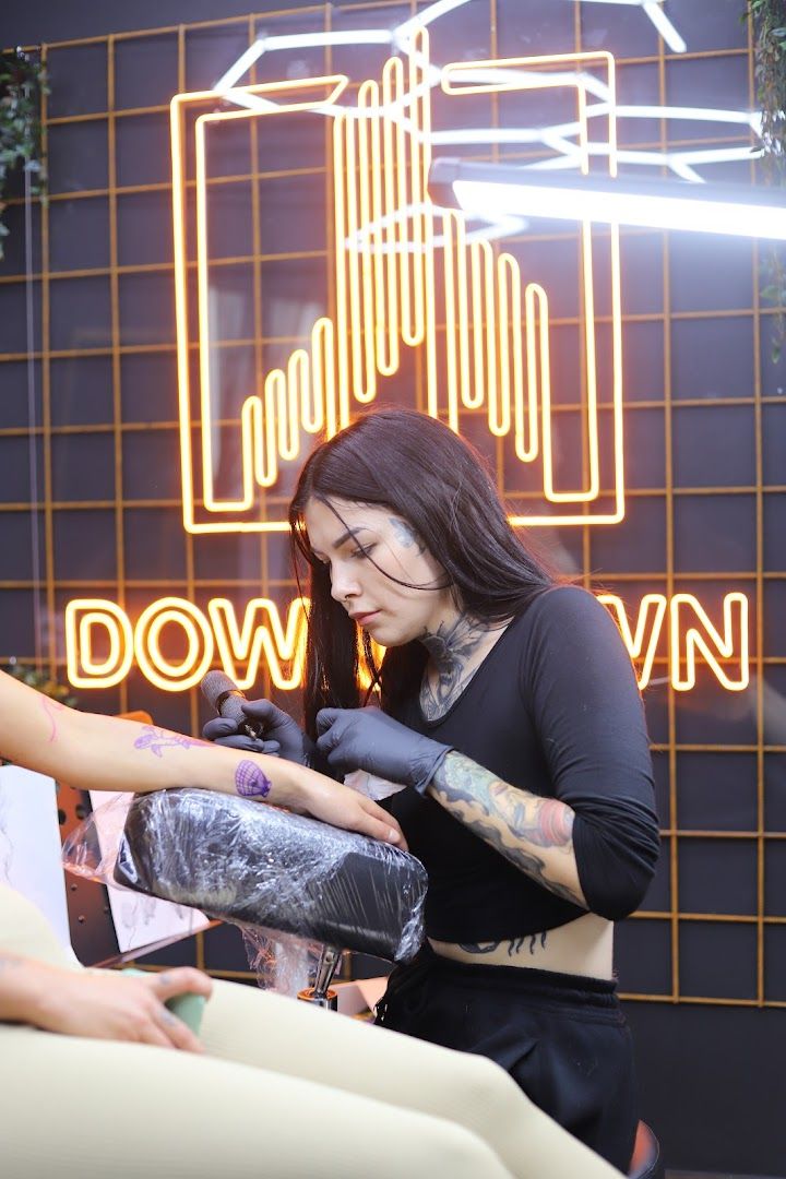 a woman getting her hair done at the salon