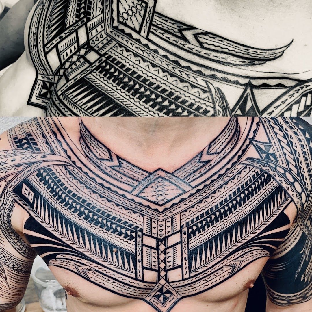 a man with a chest aquarell tattoos, kreisfreie stadt freiburg im breisgau, germany