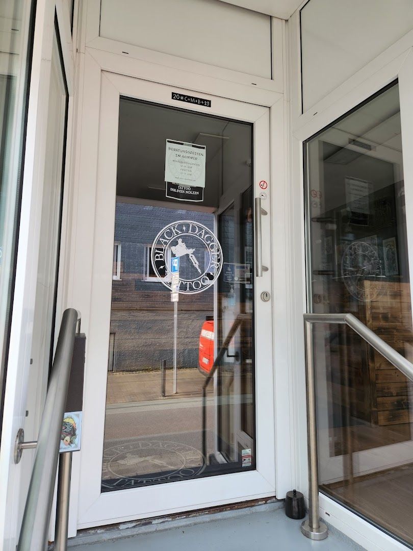 a white door with a clock on it