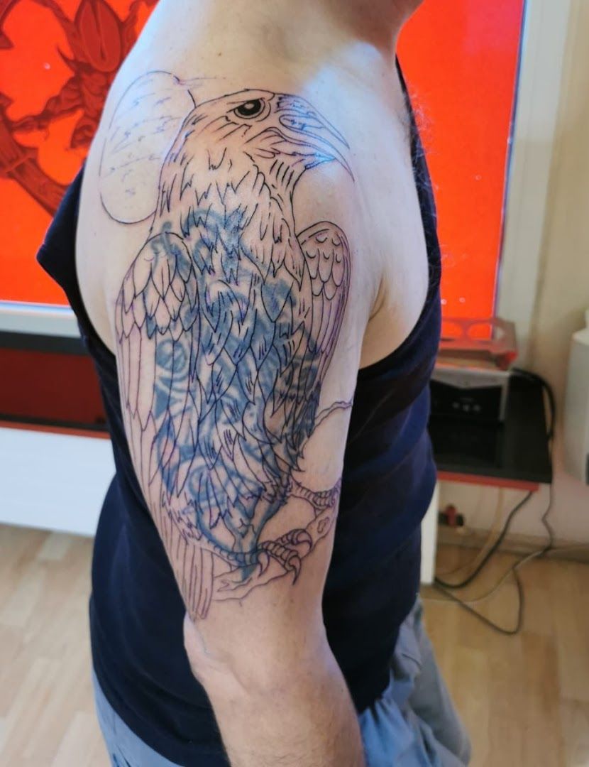 a man with a narben tattoo on his arm, göppingen, germany