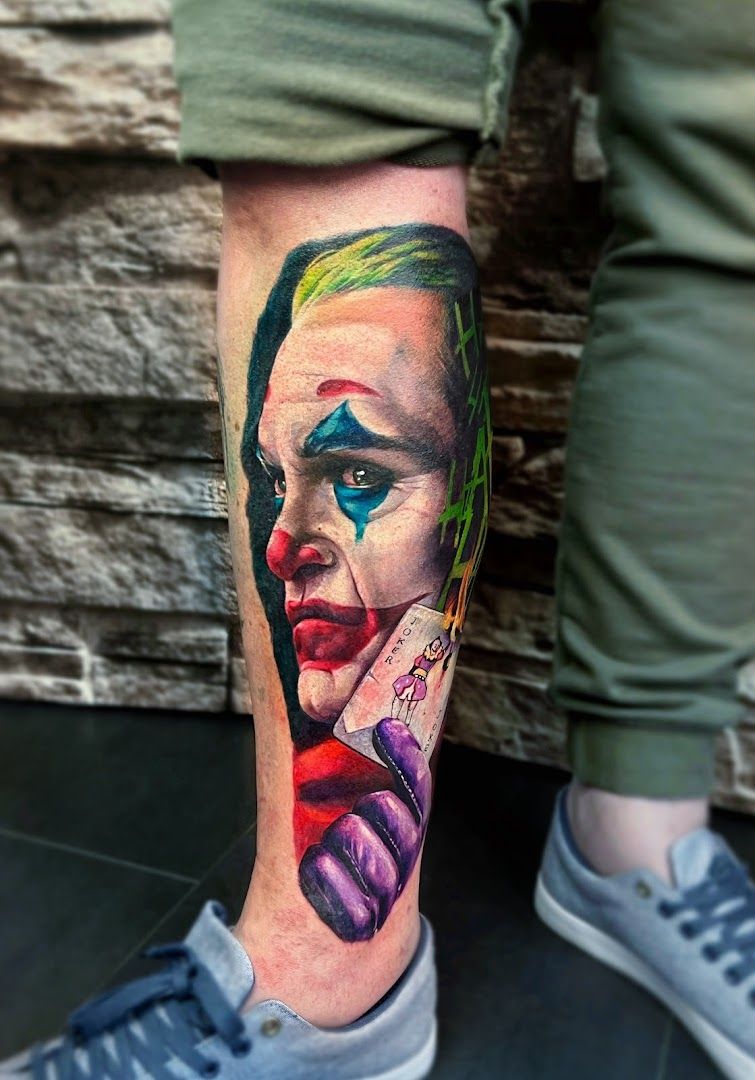 a cover-up tattoo of the joker, sonneberg, germany