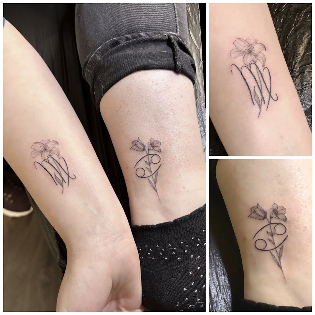 a couple of narben tattoos on their arms, mayen-koblenz, germany