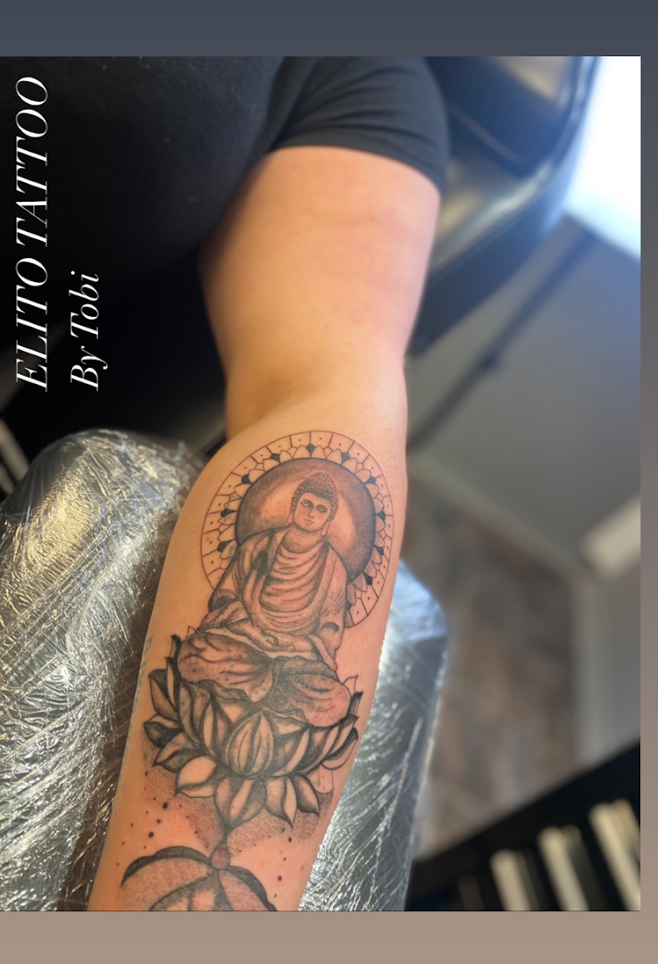 a cover-up tattoo of a woman with a rose on her arm, aichach-friedberg, germany