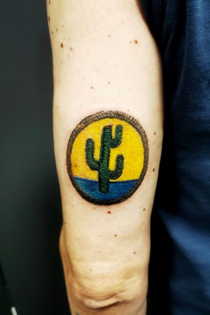 a cactus narben tattoo on the arm, berlin, germany