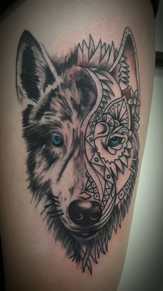 wolf narben tattoo by person, emsland, germany