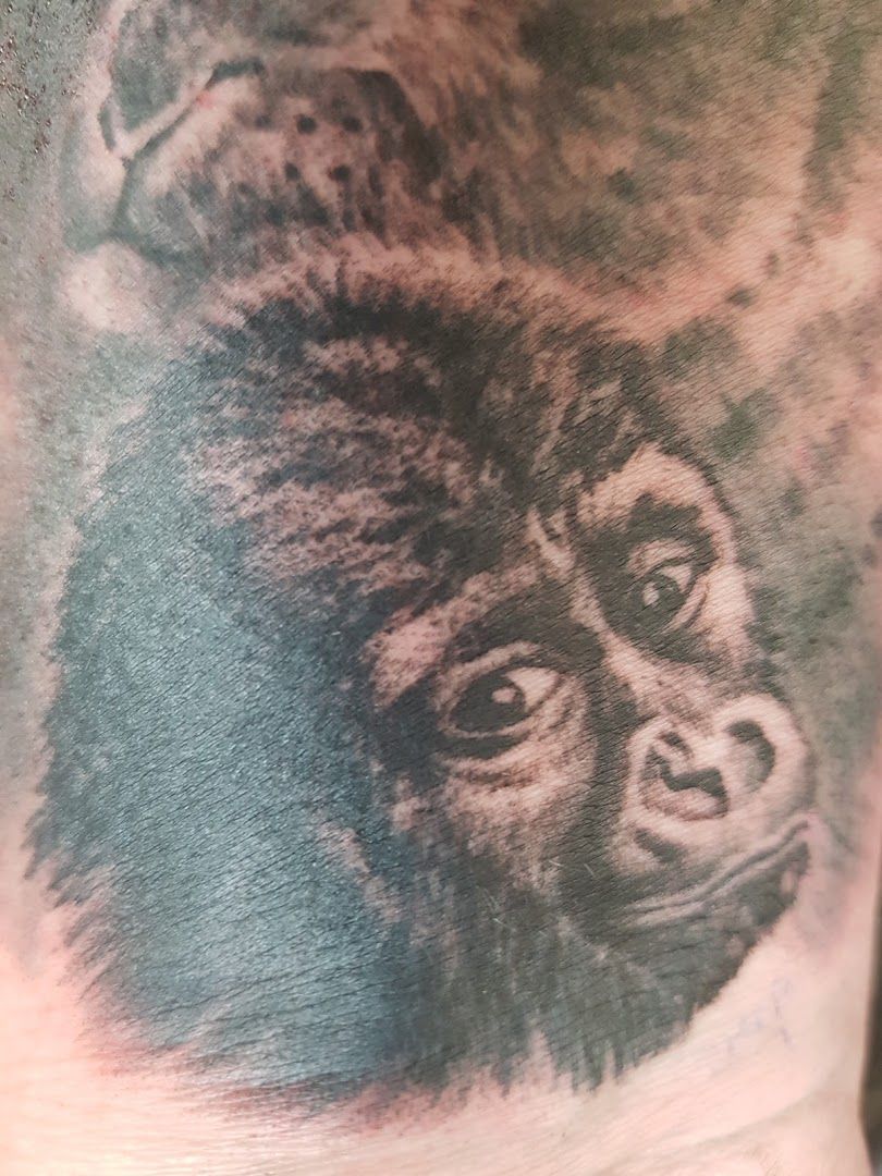 a narben tattoo of a gorilla on the wrist, kreisfreie stadt freiburg im breisgau, germany