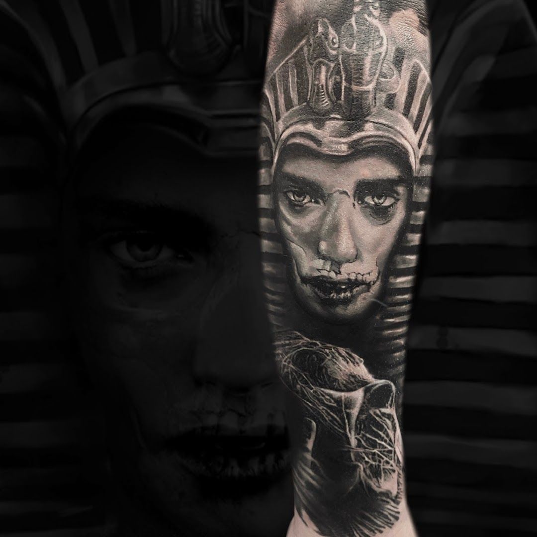 a man with a cover-up tattoo on his arm, berlin, germany