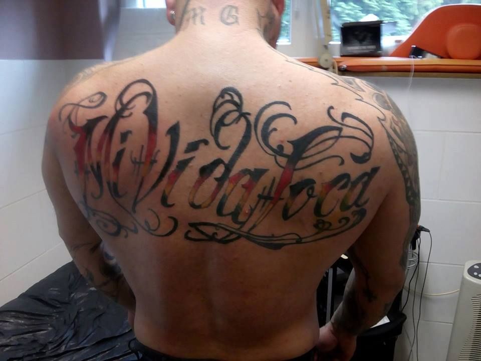 a man with a narben tattoo on his back, viersen, germany