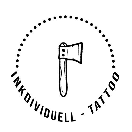 a black and white logo for a narben tattoo studio, altenkirchen, germany