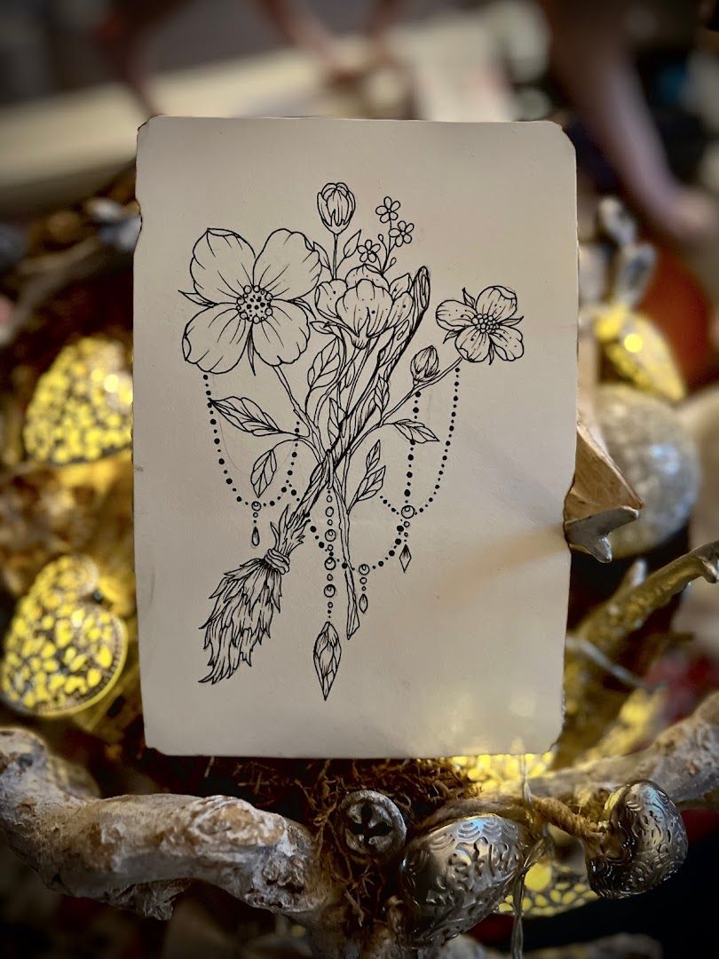 a flower japanische tattoos in leipzig on a piece of paper, hamelin-pyrmont, germany