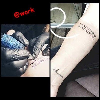 a woman with a narben tattoo on her arm, märkischer kreis, germany