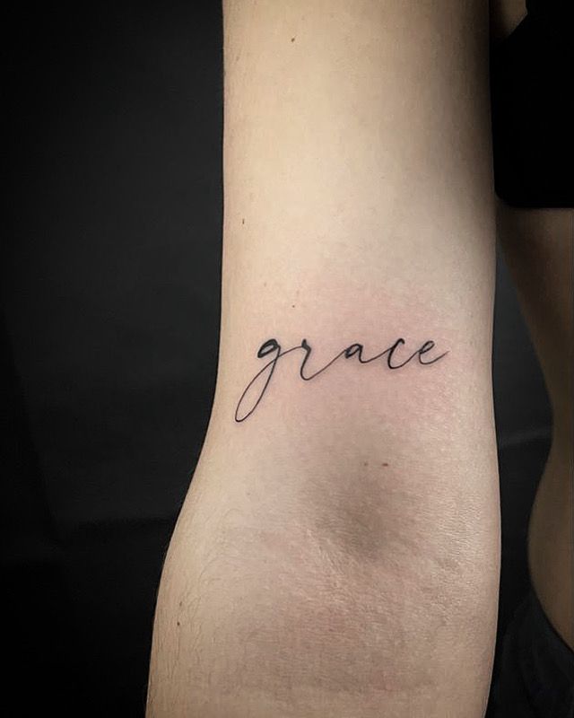 a narben tattoo with the word grace on it, amberg-sulzbach, germany