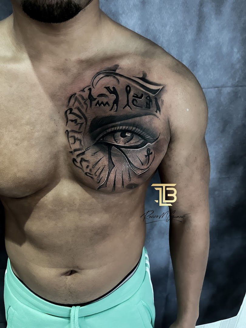 a man with a narben tattoo on his chest, minden-lübbecke, germany