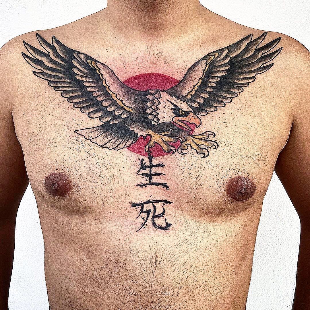 a man with a blackwork tattoo on his chest, nürnberg, germany