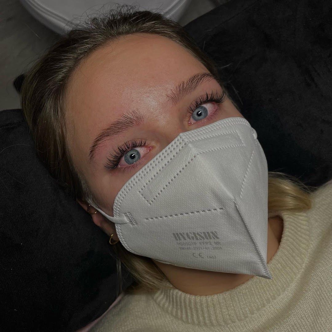 a woman wearing a face mask
