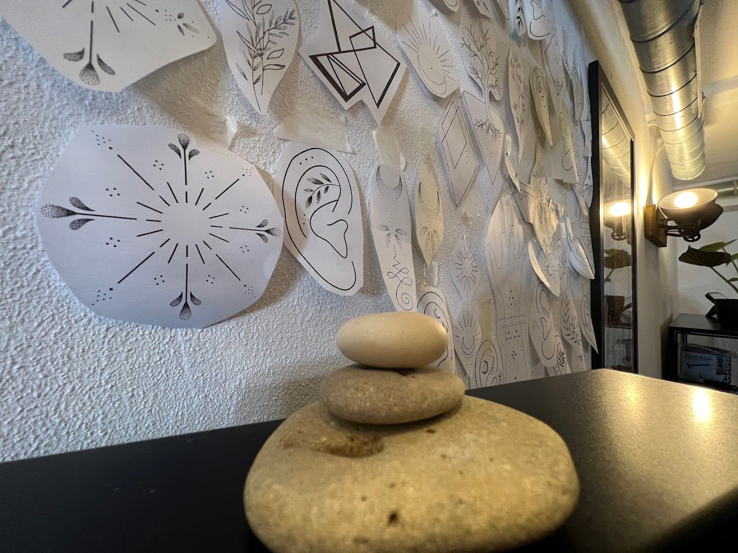 a rock sitting on top of a table