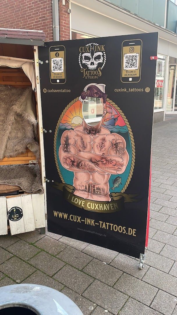 a sign that says,'the best narben tattoo shop in the world ', cuxhaven, germany