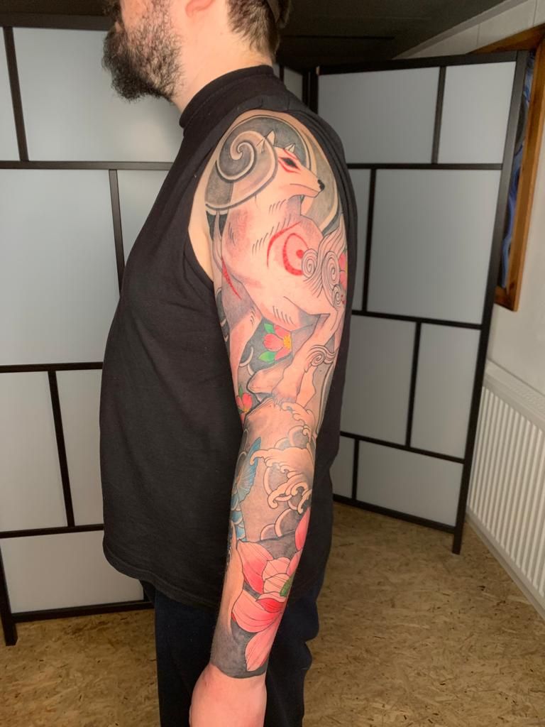 a man with a japanische tattoos in leipzig on his arm, germersheim, germany