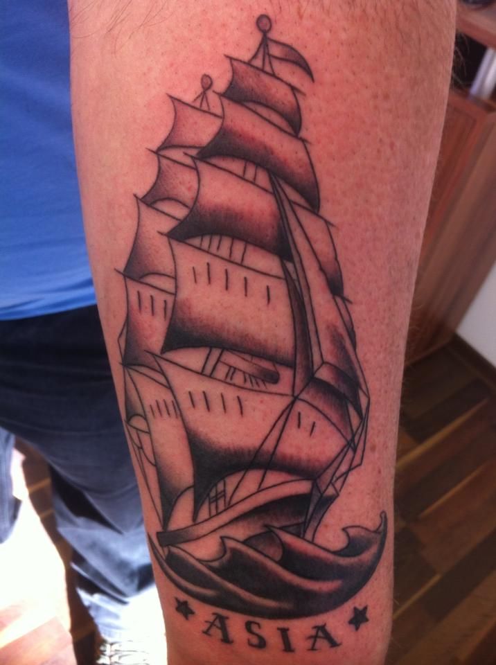 a japanische tattoos in leipzig of a ship, kreisfreie stadt augsburg, germany