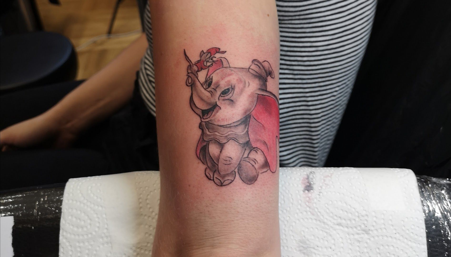 a cover-up tattoo of a pig on the wrist, neustadt (aisch)-bad windsheim, germany