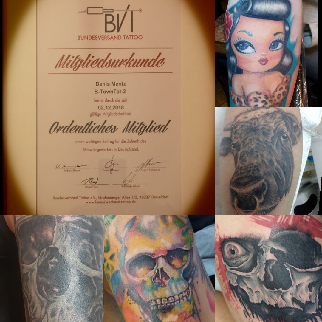 a narben tattoo with a skull and a skull on it, berlin, germany