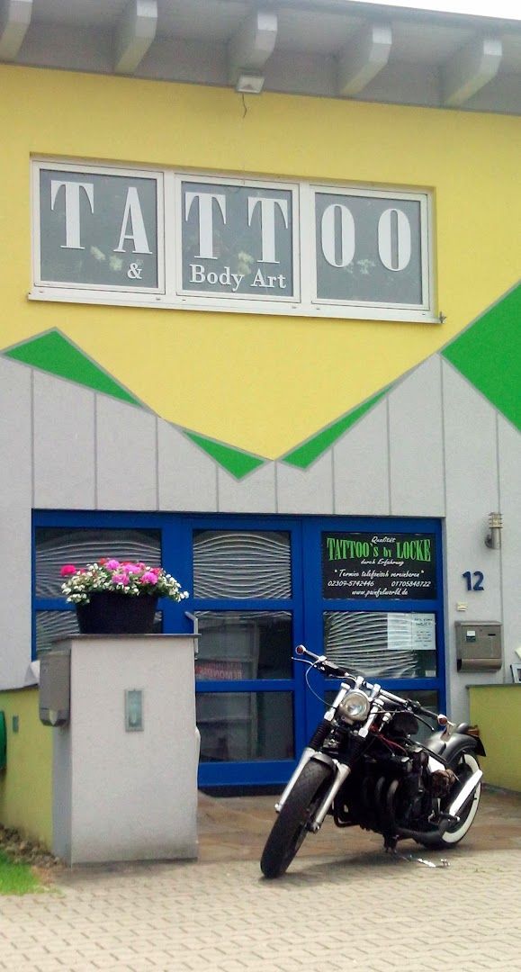 a motorcycle parked outside of a restaurant