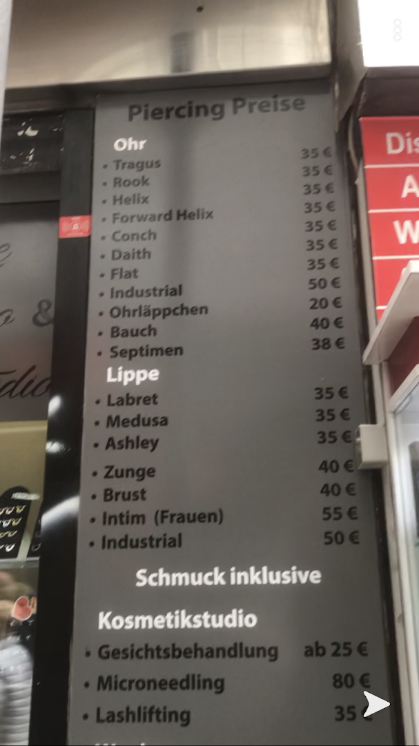 a menu board with a menu on it