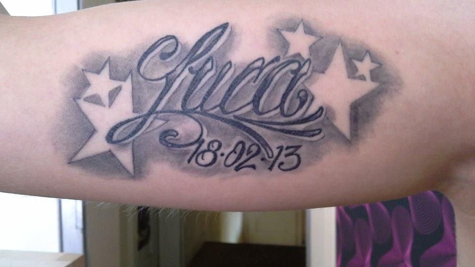 a cover-up tattoo with the word hello on it, kaiserslautern, germany