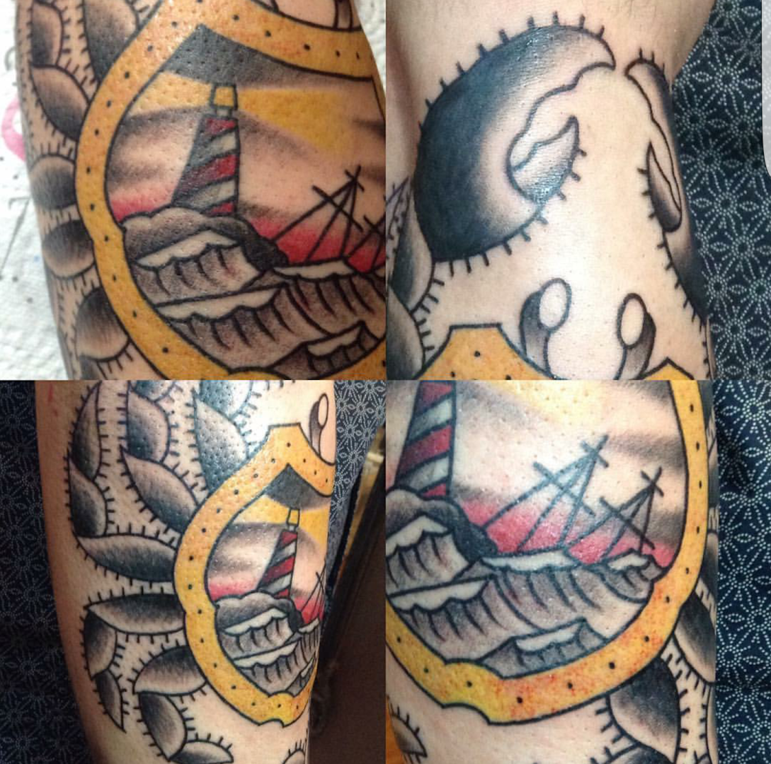 a japanische tattoos in leipzig of a bird and a moon, recklinghausen, germany