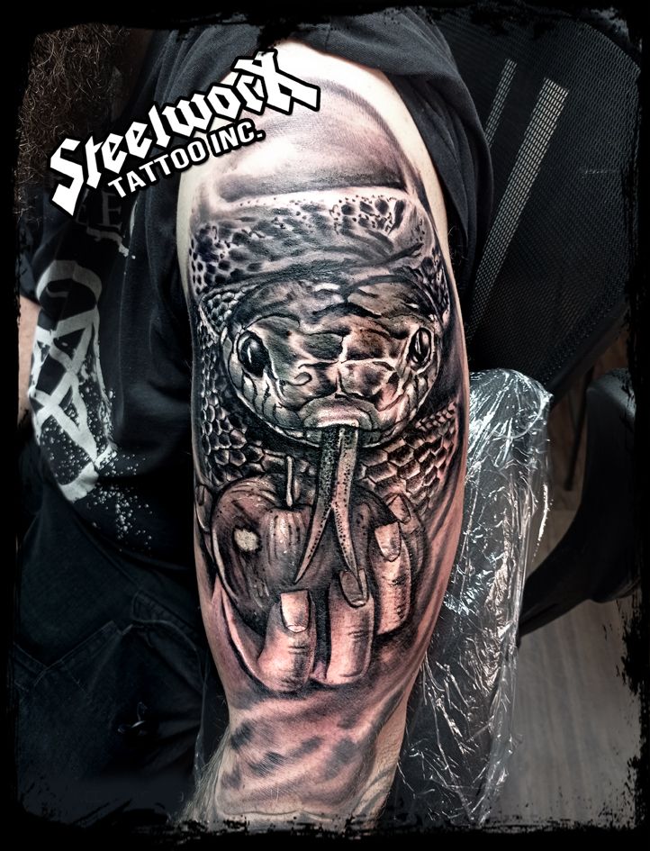 a cover-up tattoo of a skull with a gun, schweinfurt, germany