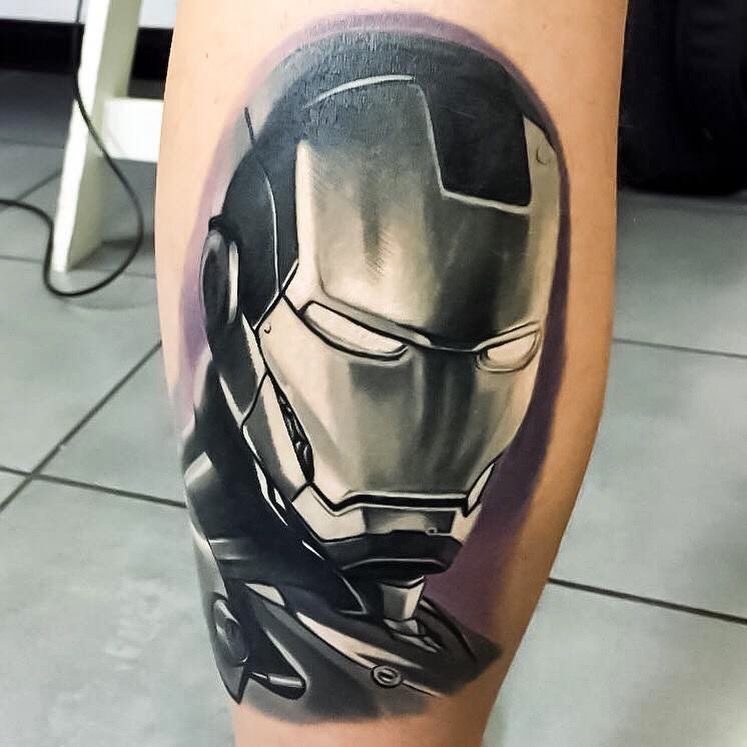 a cover-up tattoo of iron man, frankfurt, germany