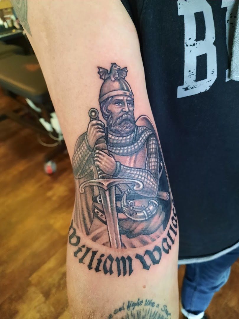 a trashpolka tattoos of a knight with a sword, heinsberg, germany