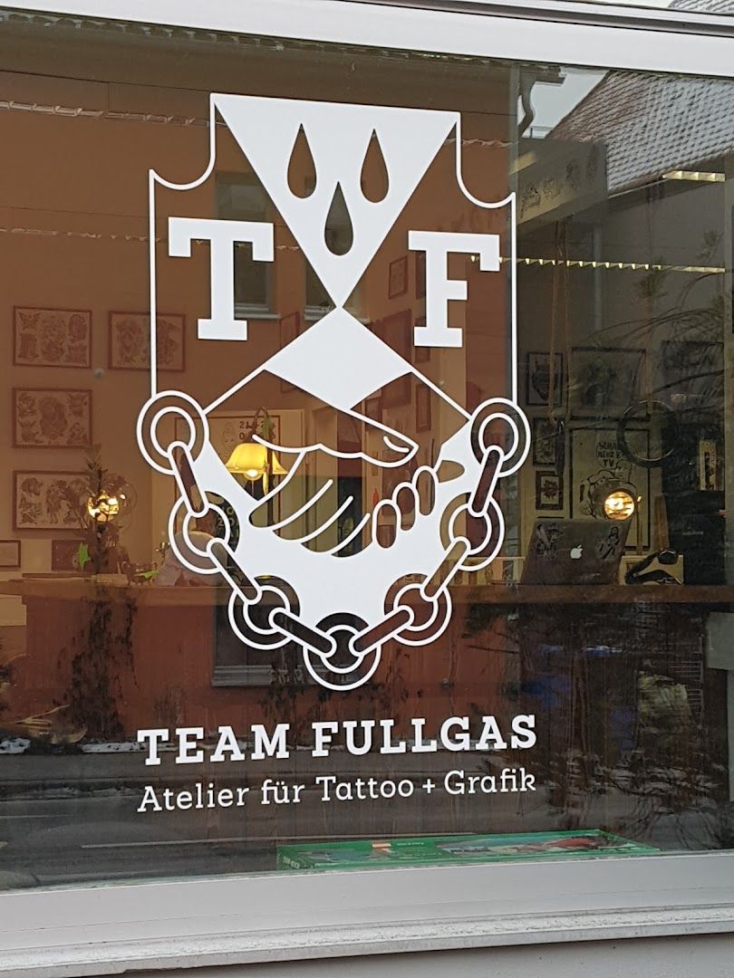 a window with a logo on it