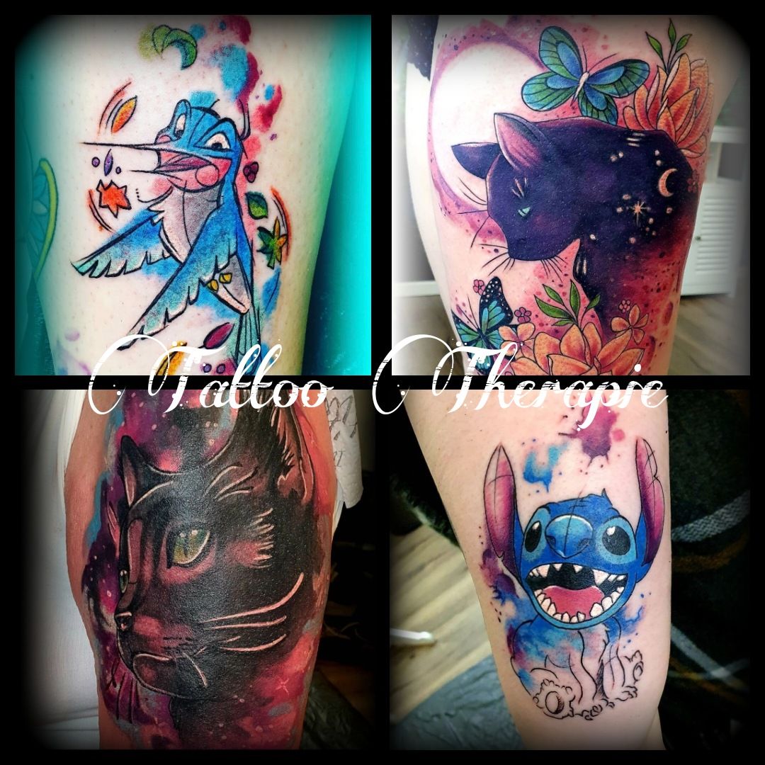 watercolor narben tattoos by tattooist, schleswig-flensburg, germany