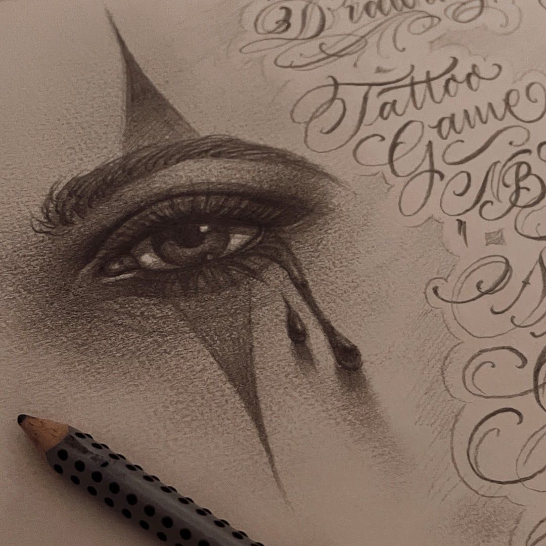 a pencil drawing of a woman's eye