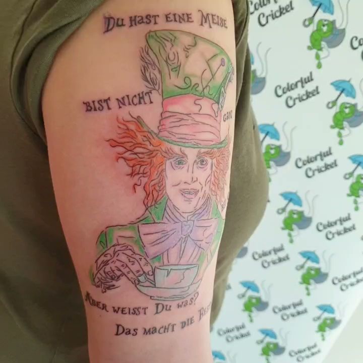 a narben tattoo with a drawing of a woman in a hat, rhön-grabfeld, germany