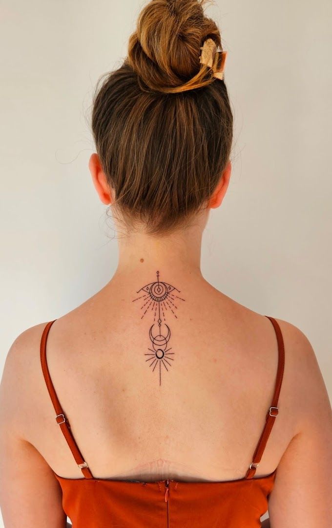 a woman with a narben tattoo on her back, rhein-neckar-kreis, germany