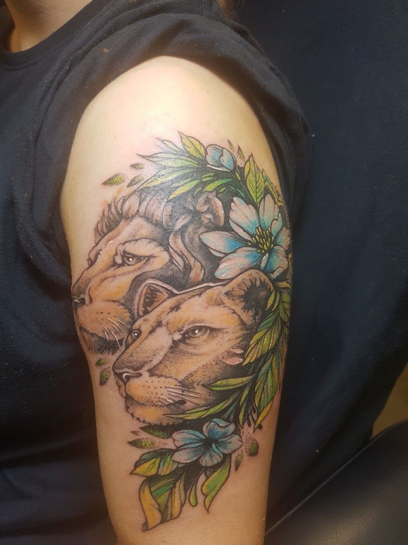 lion japanische tattoos in leipzig by tattooist, görlitz, germany