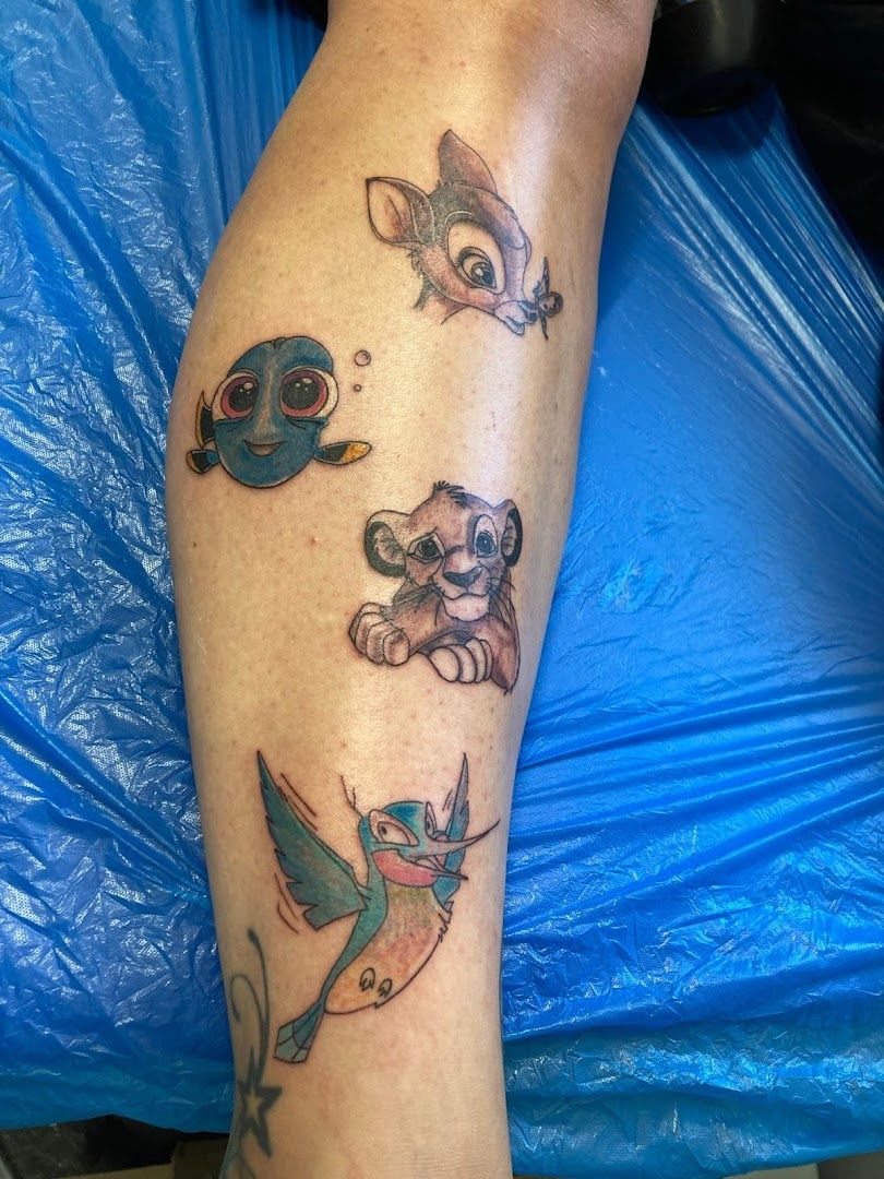 a narben tattoo of a bird and a fish, bodenseekreis, germany