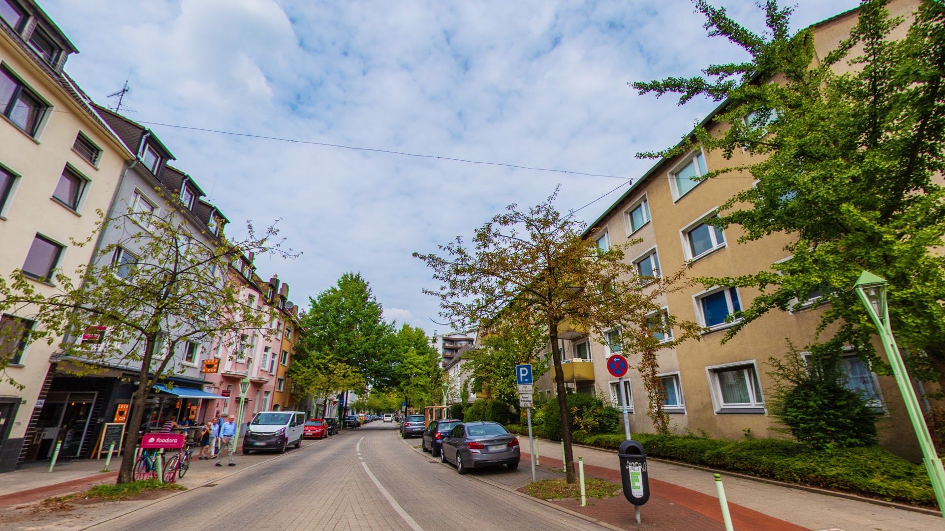 a street with cars parked on it