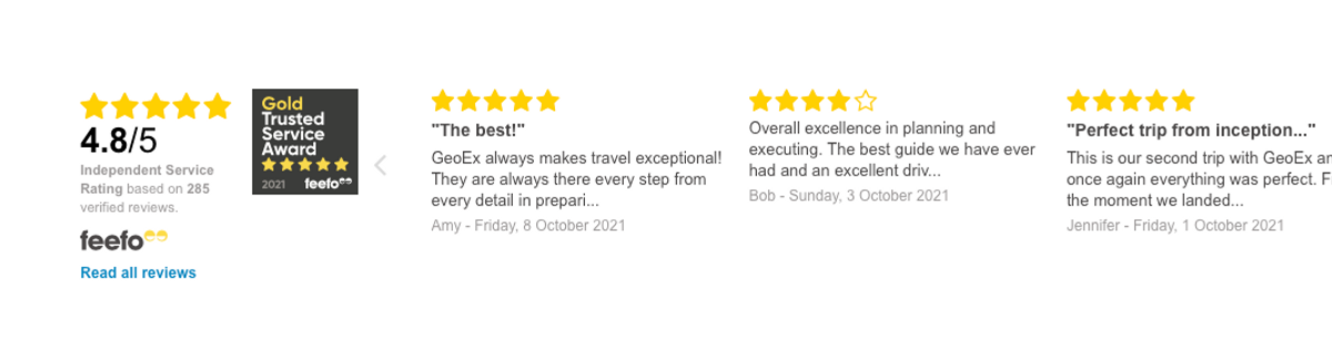 review summary shows a rating of 4.8 from 285 reviews, which gives additional credibility to the website, a link to read more reviews is also nice
