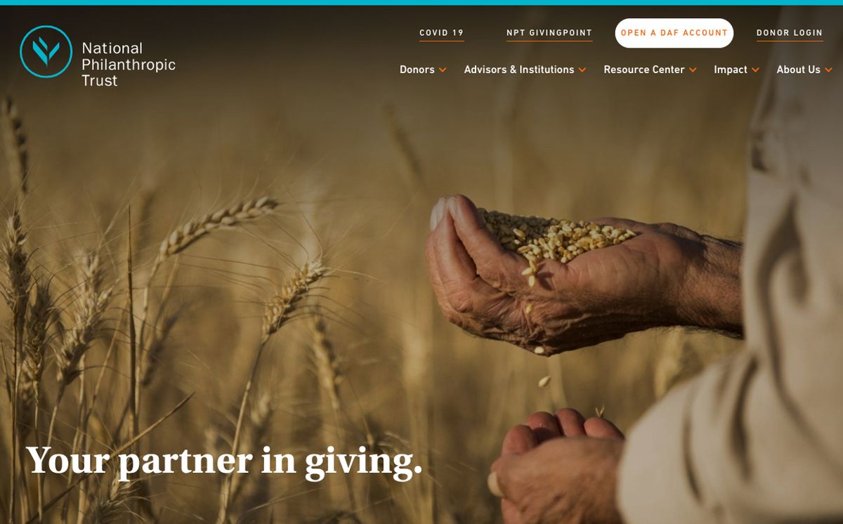 National Philanthropic trust homepage