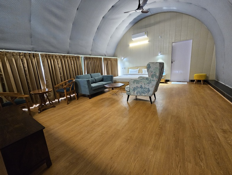 The Jumbo Igloo dome room at Rangmanch Farms