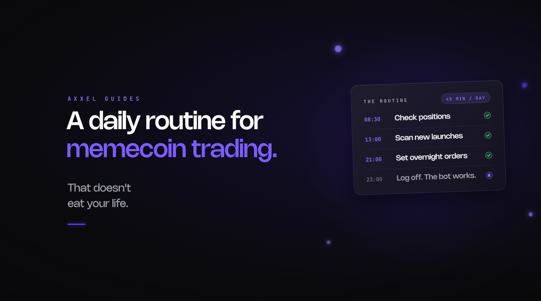 Daily routine and workflow for memecoin traders
