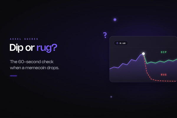 Dip or Rug? The 60-Second Check When a Memecoin Drops