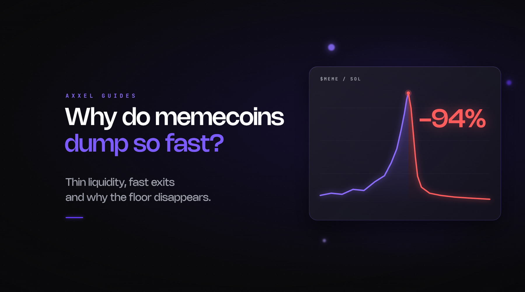 Explanation of why memecoin prices collapse faster than they rise