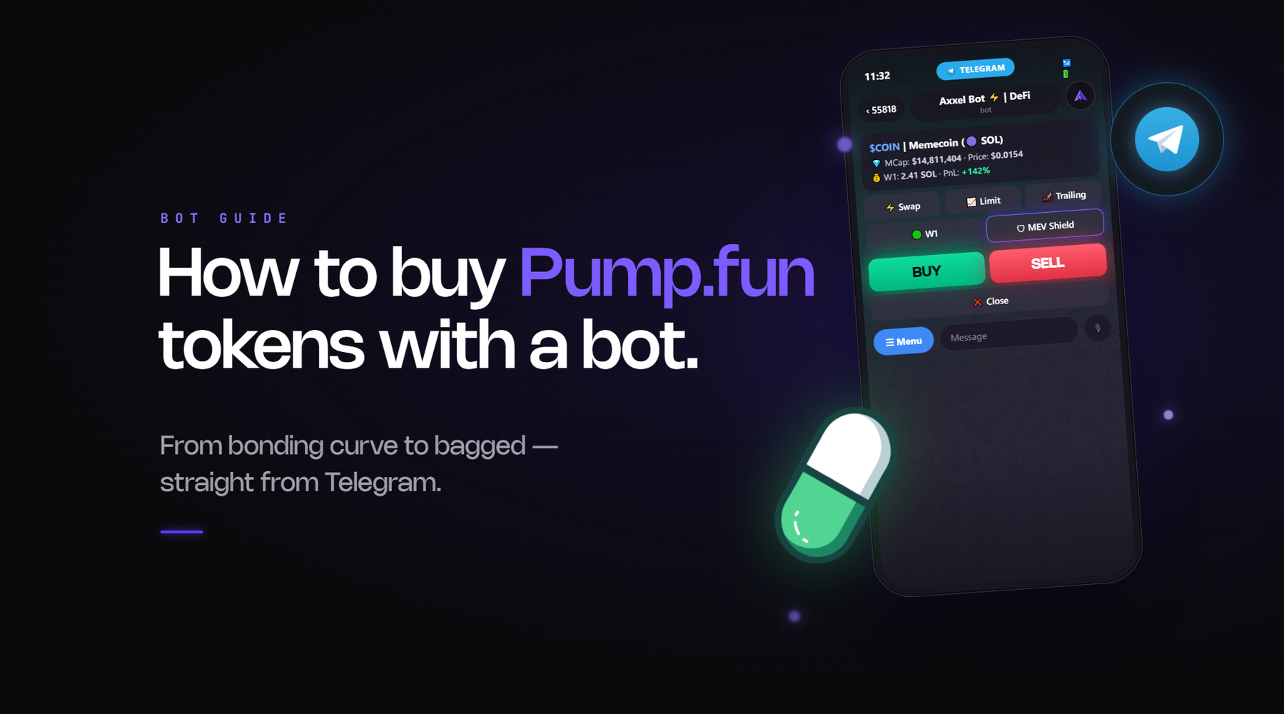 Guide to buying pump.fun tokens on Solana using a Telegram trading bot