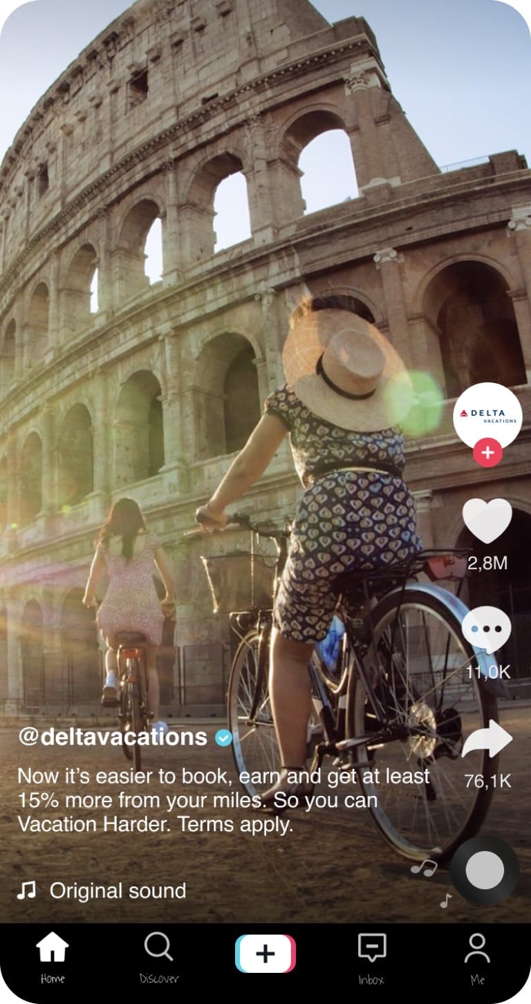 Instagram reel of a woman biking near the Coliseum.